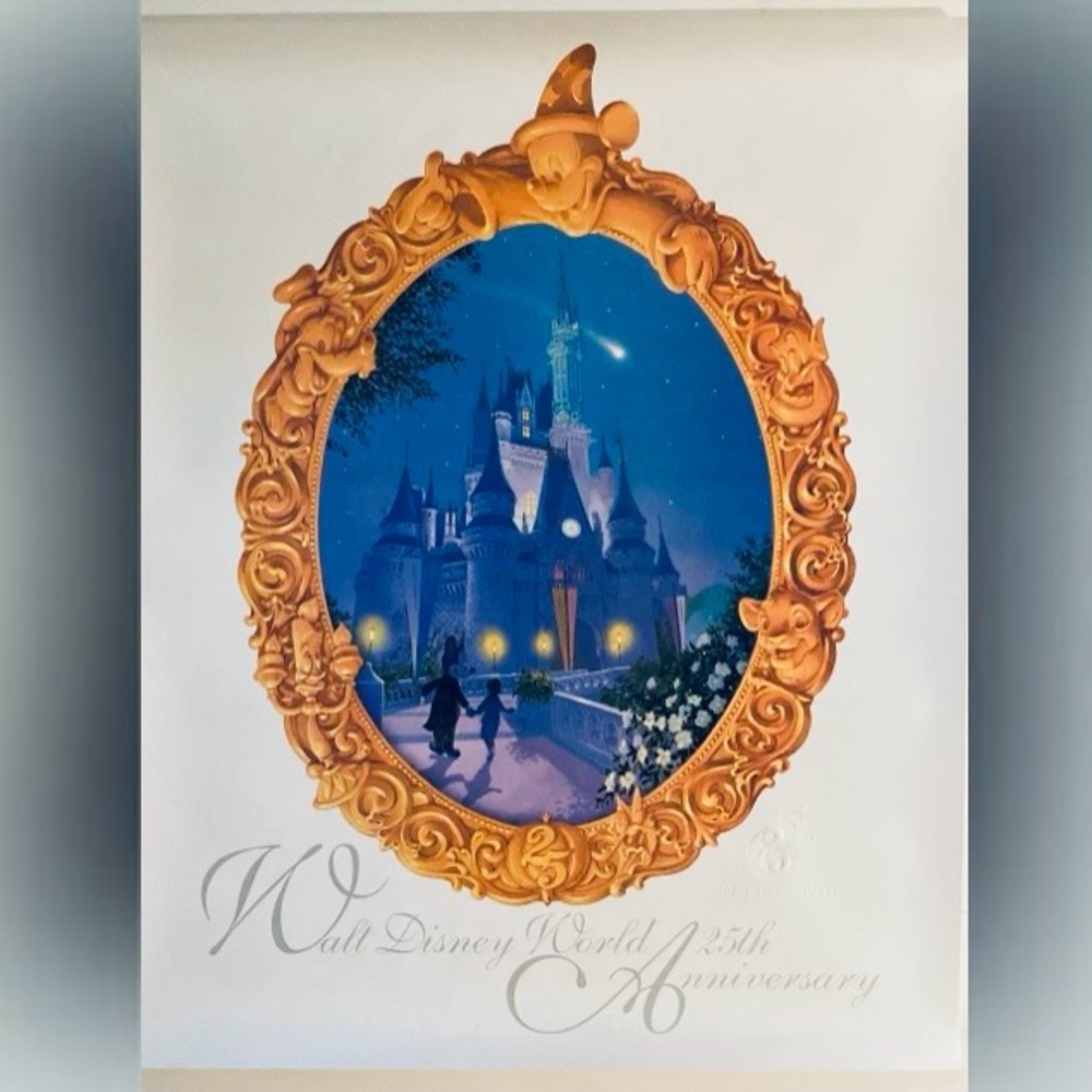 Vintage NIP 1996 Walt Disney World 25th Anniversary Embossed Castle Lithograph